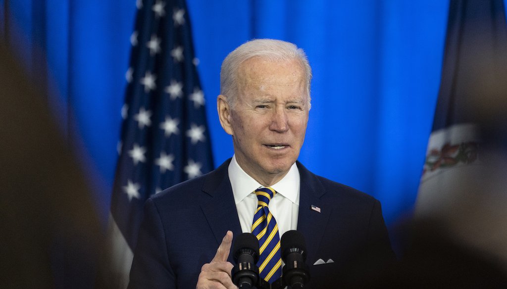 President Joe Biden speaks about prescription drug costs at the Daniel Technology Center of Germanna Community College on Feb. 10, 2022, in Culpeper, Virginia. (AP)